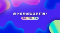 紫鸟浏览器、飞跨浏览器、牛卖浏览器，哪个超级浏览器性价比更好高.更推荐使用?