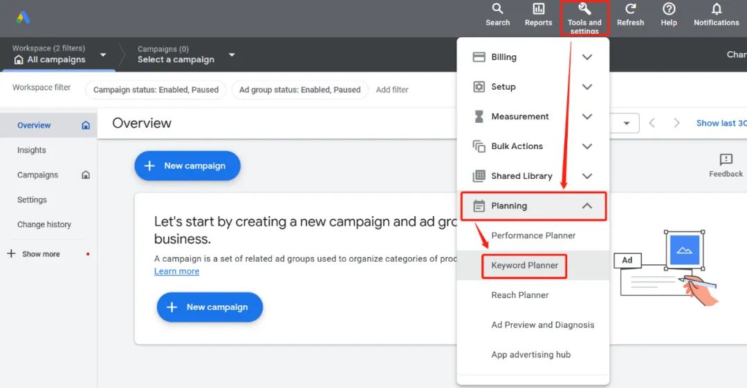 Google Keyword Planner 谷歌关键字规划师使用教程
