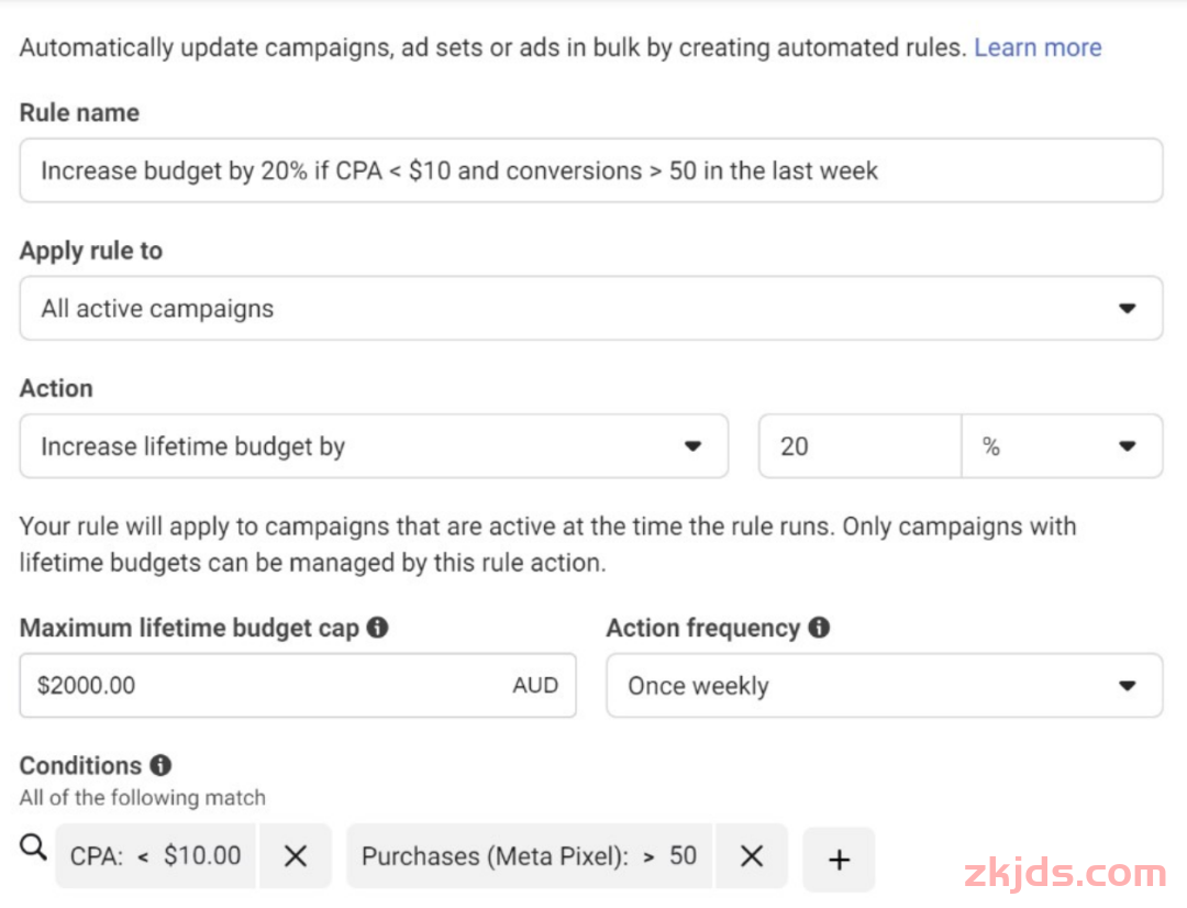 Facebook6大自动化规则,轻松管理预算,提升ROI! 第6张 Facebook6大自动化规则,轻松管理预算,提升ROI! 第6张